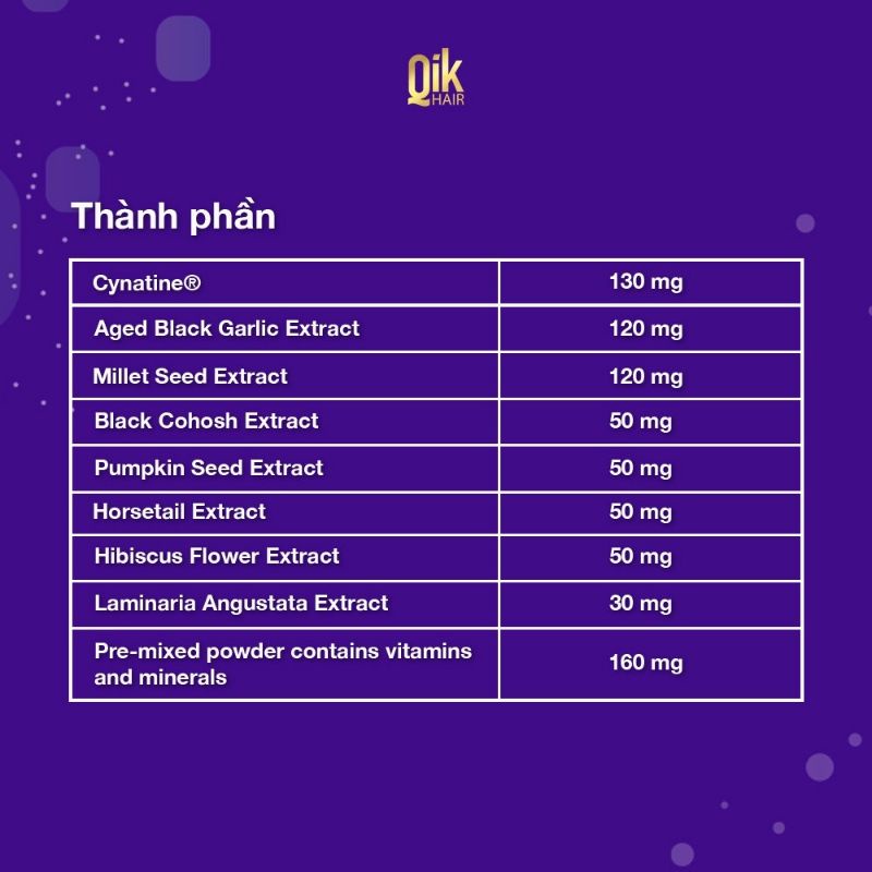 Ik Hair For Women - Qik Hair Cho Nữ hộp 1 lọ 30 viên