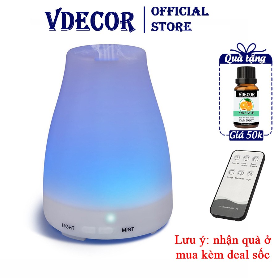 Máy Xông Tinh Dầu Siêu ÂM Ngọc Tuyết Trụ Tròn Có Led 7 Màu, Có Tích Hợp Điều Khiển Từ Xa- Hàng cao cấp