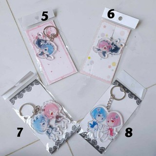 Re:zero móc khóa bookmark postcard card dán pop socket
