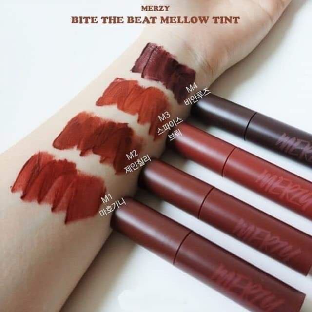Hàng chính hãng,  Son kem lì Merzy Bite The Beat Mellow Tint 2019