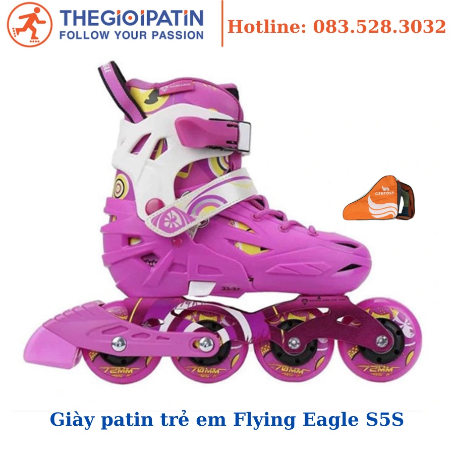 Giày trượt patin trẻ em Flying Eagle S5S, giày trượt patin cho bé chính hãng