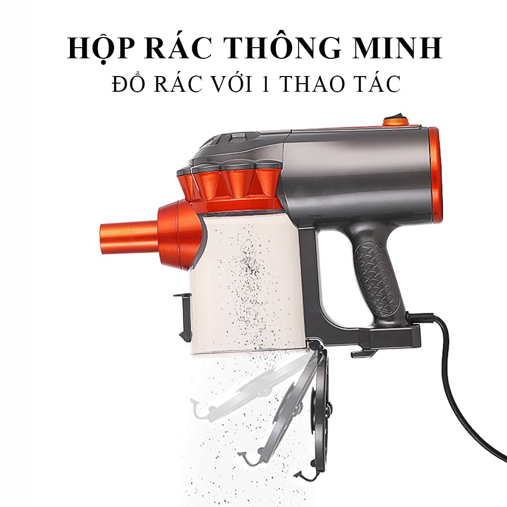 Hút bụi cầm tay có dây đa năng cho gia đình, lực hút cực mạnh công suât 600W, có thể hút khe hẹp hoặc đệm