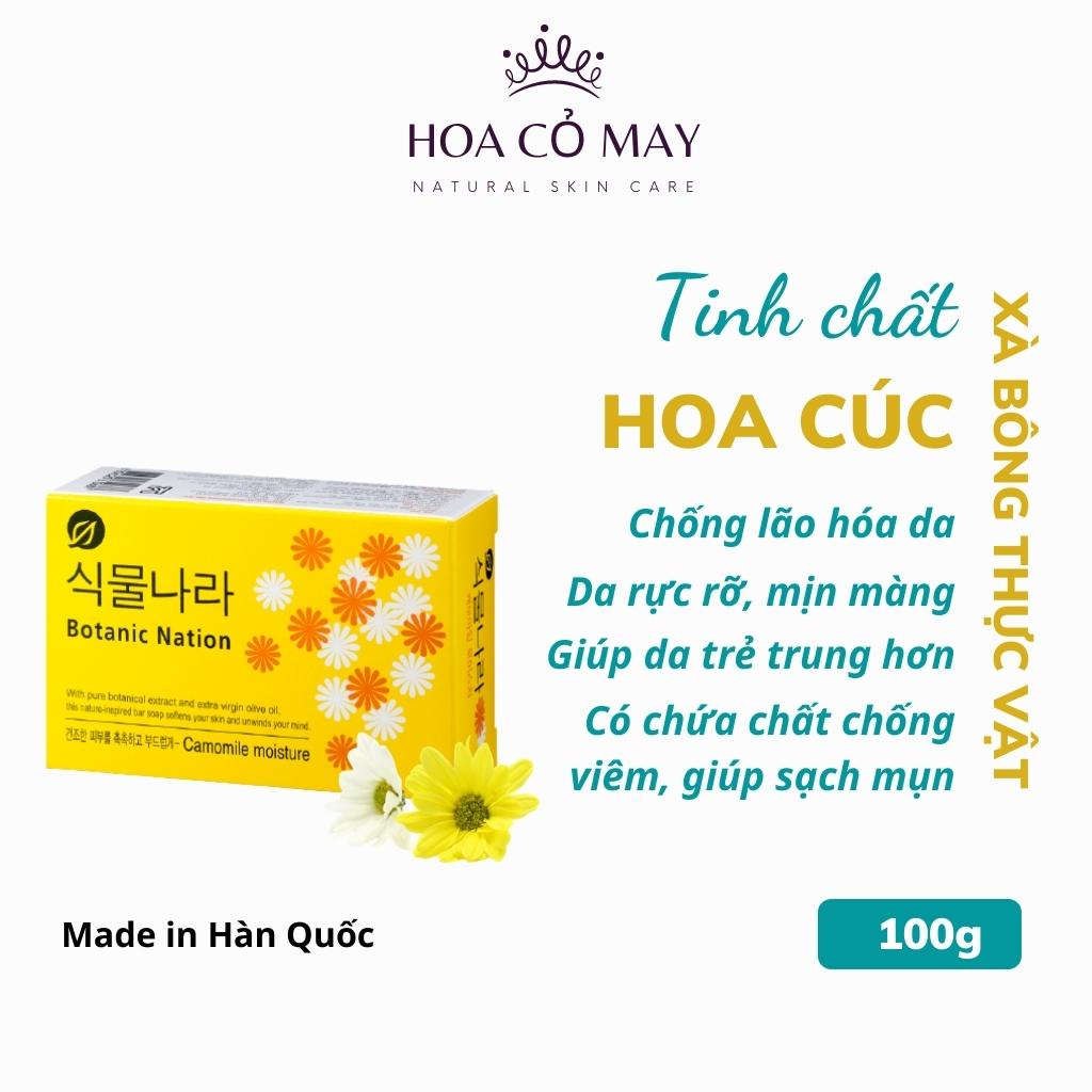 xà phòng tắm thảo dược thiên nhiên chiết xuất hoa cúc Hàn Quốc, xà phòng cục soap trắng da ngừa mụn | BigBuy360 - bigbuy360.vn