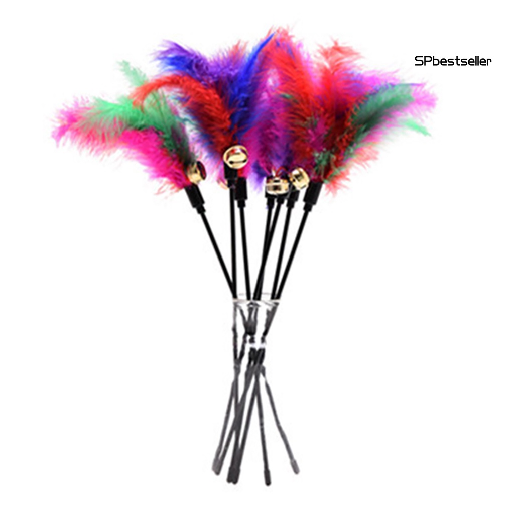 Gậy đồ chơi gắn lông vũ bằng nhựa vui nhộn dành cho mèo cưng