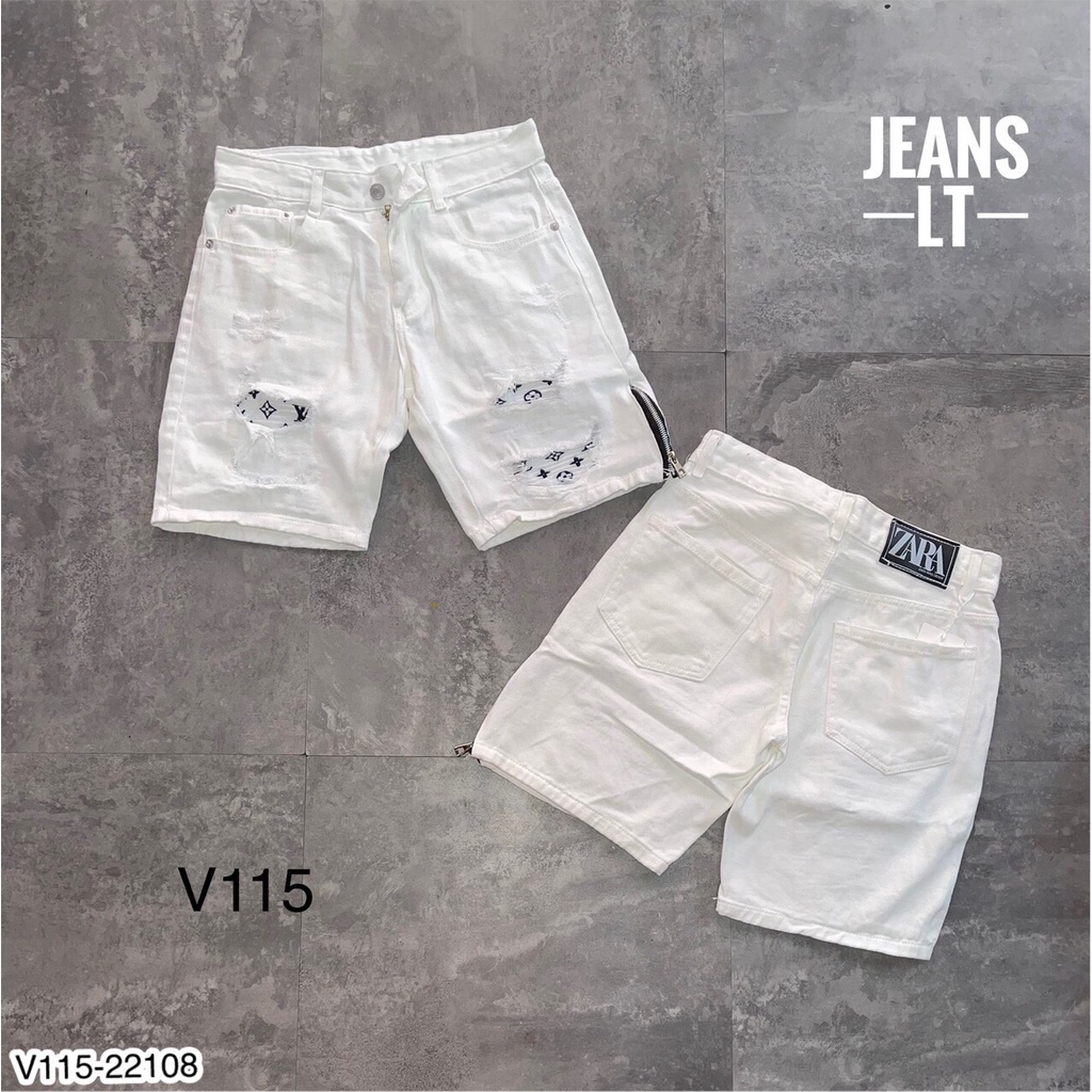 Quần Jean Ngố Nam Vá Hoạ Tiết LV Cực Chất - Quần Jean Ngố Nam Khoá Hot Hít