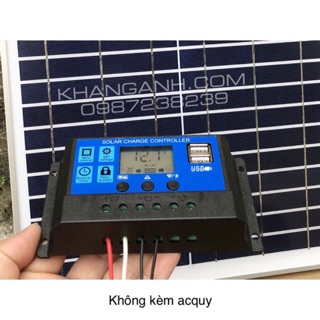 Combo sạc năng lượng mặt trời 10A +  pin mặt trời 20W (không kèm acquy)