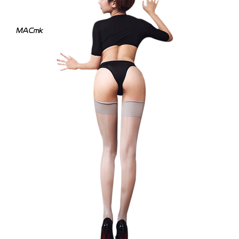 MAC1_Women Sexy Glossy Glimmer See-through Wide Border Thigh Stocking Long Socks | BigBuy360 - bigbuy360.vn