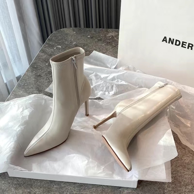 Bốt da pu 2 màu đế 7 phân kèm ảnh thật