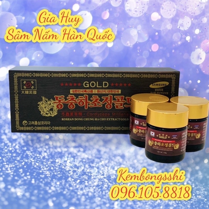 [SỈ TẬN GỐC]Cao Đông Trùng Hạ Thảo GOLD Hộp Gỗ Đen 3 lọ Hàn Quốc