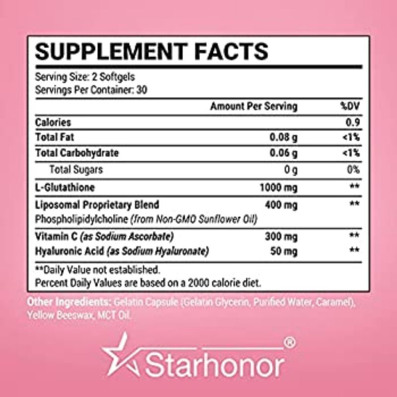 Tinh Chất Trắng Da Cấp Ẩm Tối Ưu Liposomal Glutathione 1400m.g Starhonor