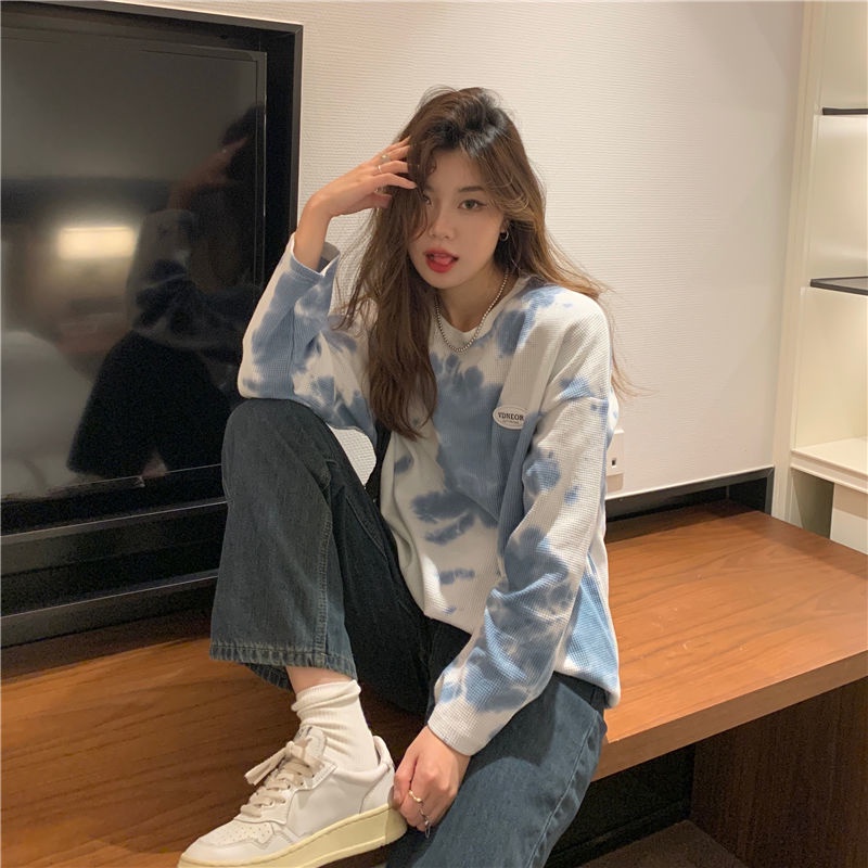 Áo Thun Dài Tay In Chữ Cá Tính Theo Phong Cách Xuân Thu Dành Cho Nữ