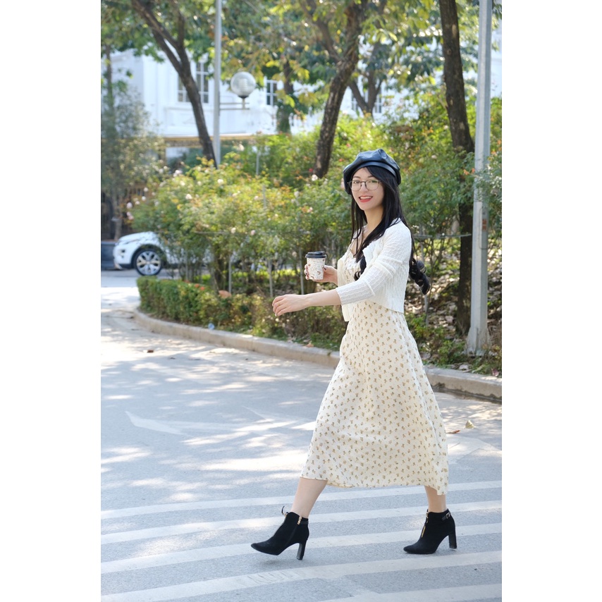 Váy Hoa Nhí Đầm Hoa Hai Dây, Áo Khoác Cardigan Mỏng Thiết Kế Phong Cách Hàn Quốc Cao Cấp - De Mila VHN56 | BigBuy360 - bigbuy360.vn