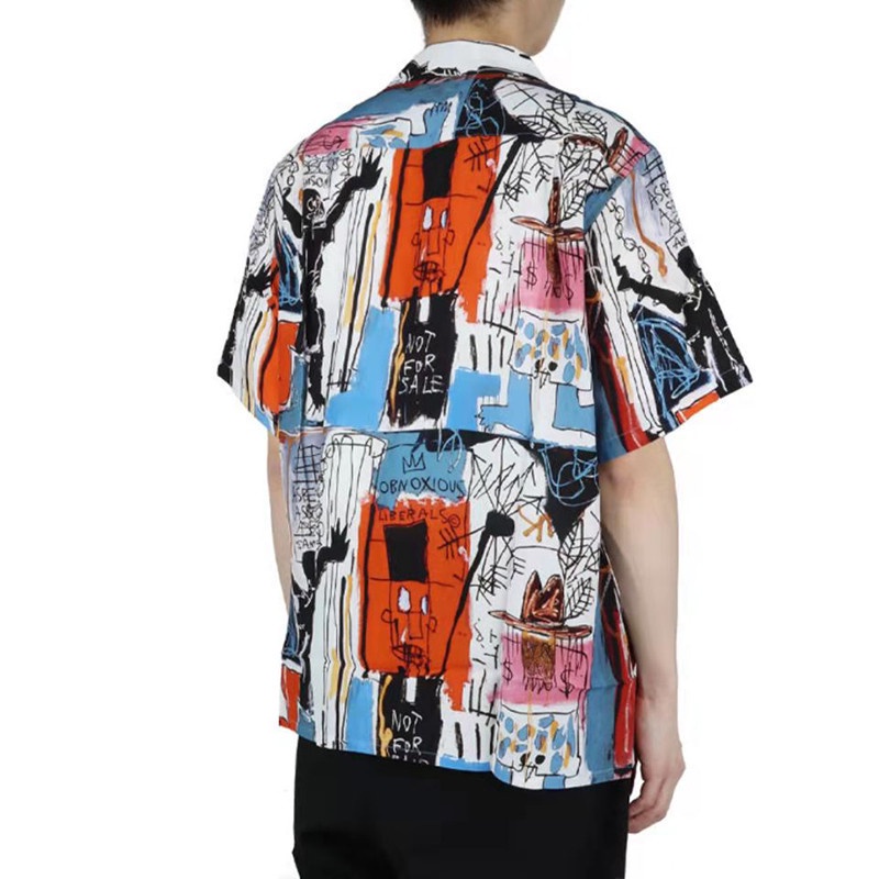 Áo Sơ Mi Ngắn Tay Plus Size Họa Tiết Graffiti WACKO MARIA Cho Nam Nữ