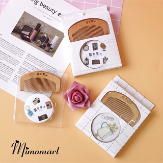 Set gương kèm lược gỗ