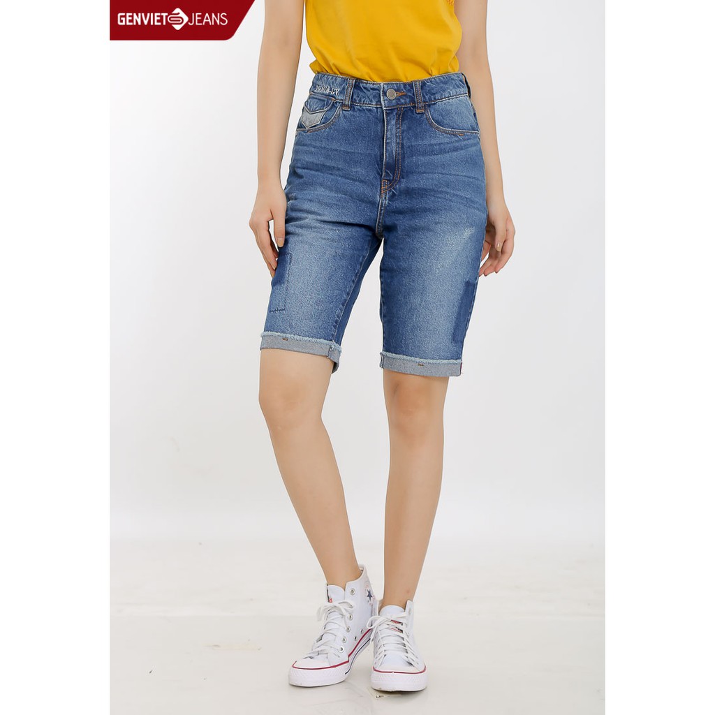 Quần ngố Jeans thụng Nữ TQ304J340 GENVIET