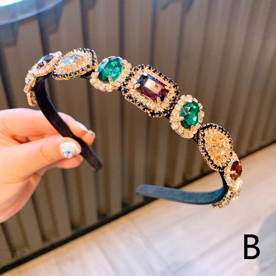 Băng Đô Cài Tóc Đính Đá Lấp Lánh Phong Cách Hàn Quốc Cho Nữ