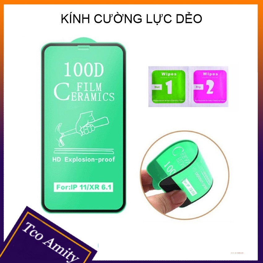 Cường lực dẻo iPhone - Chống Mẻ Vỡ Viền - Full Màn 100D - Siêu bền cho các dòng iPhone