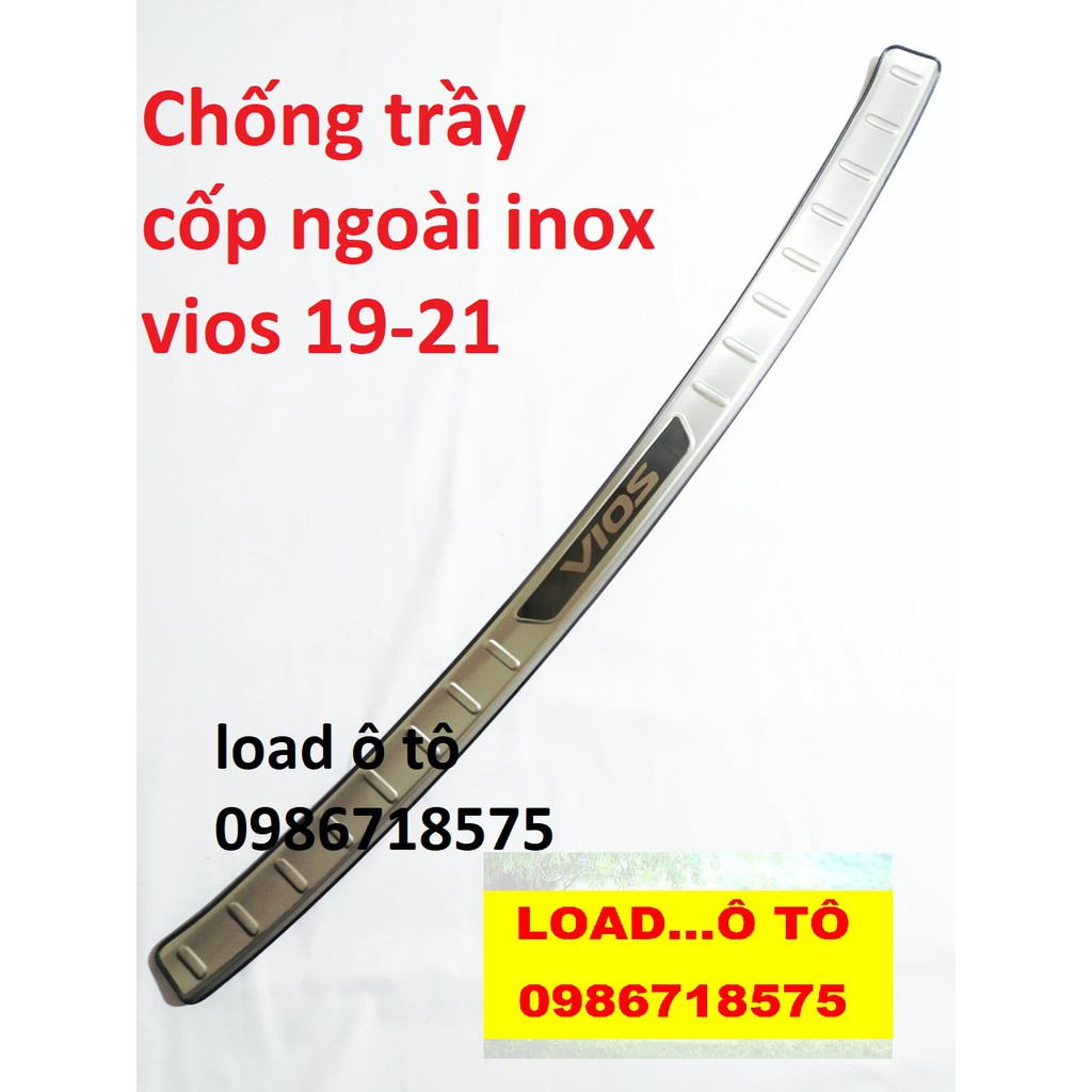 Ốp chống trầy cốp Xe Toyota Vios 2019 - 2021 Mẫu INOX Trong và Ngoài Cao Cấp