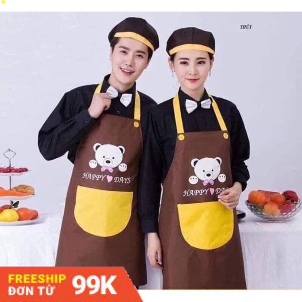 Tạp Dề Chống Thấm Hình Gấu SMK APRON Khó Bám Bẩn, Dễ Giặt Sạch Siêu Đẹp, Kiểu Dáng Hàn Quốc