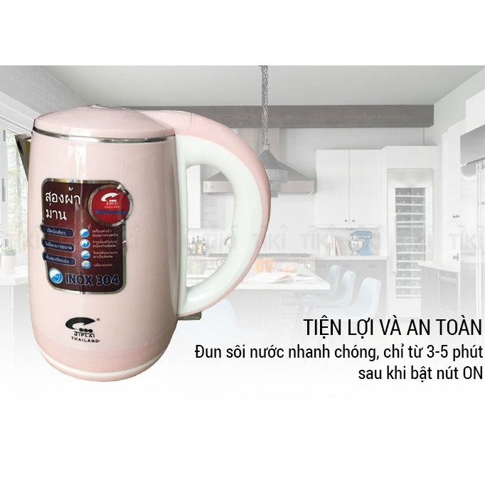 Ấm siêu tốc JipLai 2 lớpThái Lan 2.5L(Inverter)