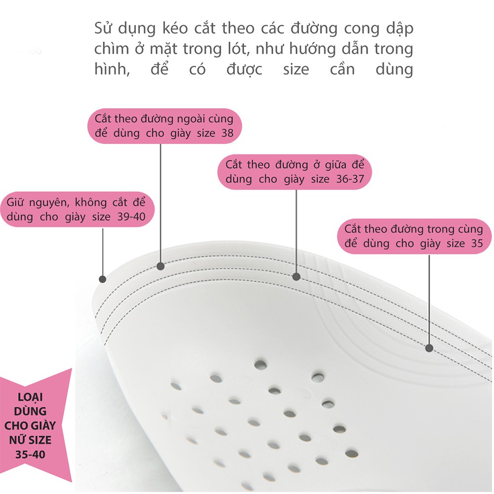 Miếng giữ form giày KAYFIA chống nứt da, gãy xẹp, chất liệu nhựa PE an toàn