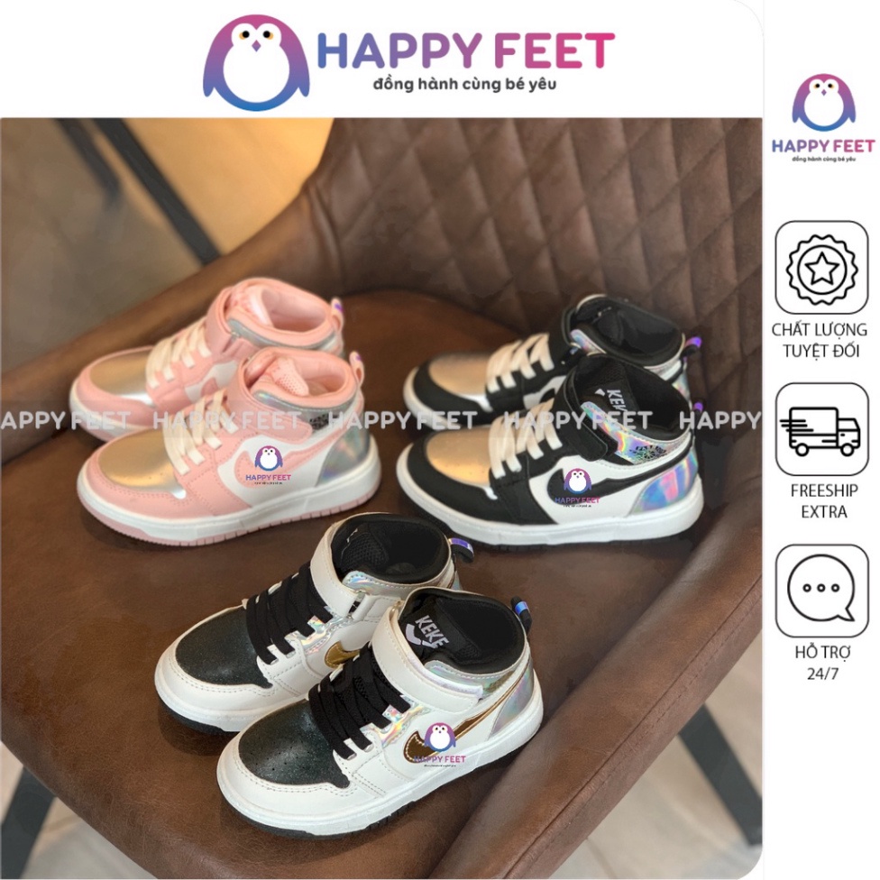 [SIÊU SALE] Giầy thể thao cao cổ trẻ em Happy Feet da mềm chống thấm nước cho bé trai 1-5 tuổi- HF806 cao cấp