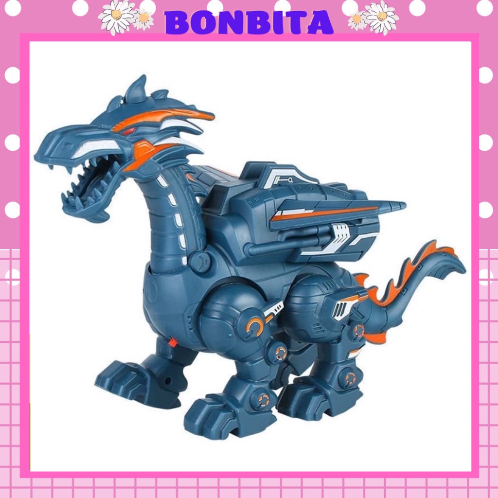 Khủng long phun sương, Khủng long robot kích thước lớn có nhạc và đèn hấp dẫn cho bé