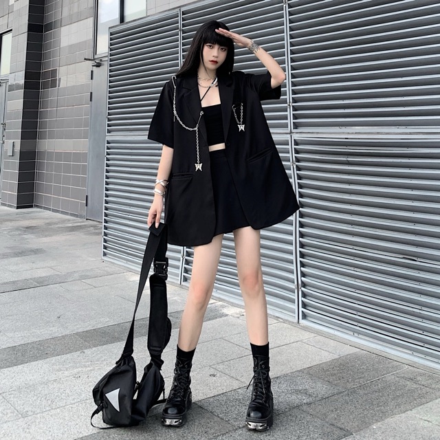 Áo vest phụ kiện dây chain bướm cộc tay