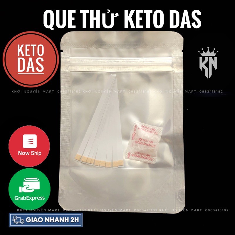 [Mới] Que Thử Keto Tách Lẻ Đóng Zip Bạc Kèm Hút Ẩm