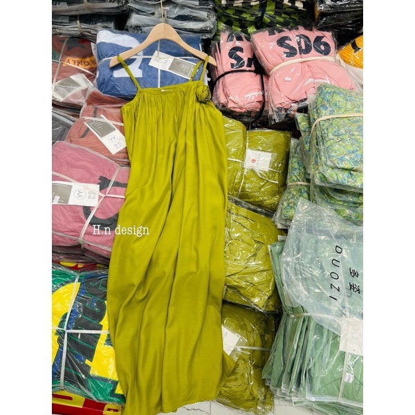Váy Maxi 2 Dây Xanh Kèm Hoa Siêu Xinh Có Ảnh Thật Kèm Video | BigBuy360 - bigbuy360.vn