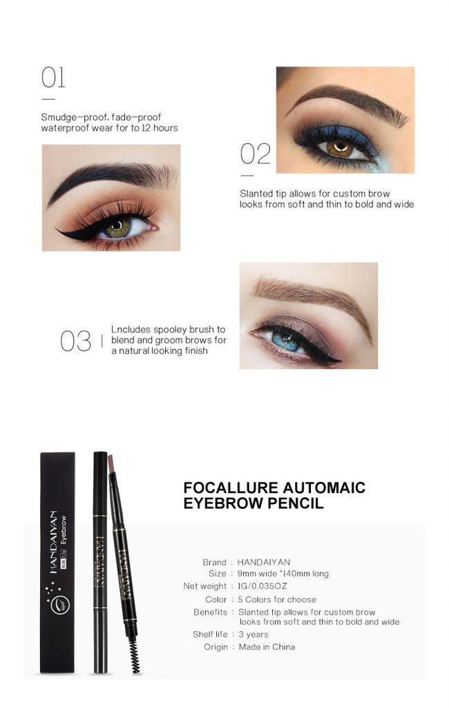[Hàng mới về] Bút Kẻ Lông Mày Hai Đầu Lâu Trôi Không Thấm Nước Chống Nhòe 5 Màu Tùy Chọn Handaiyan | BigBuy360 - bigbuy360.vn