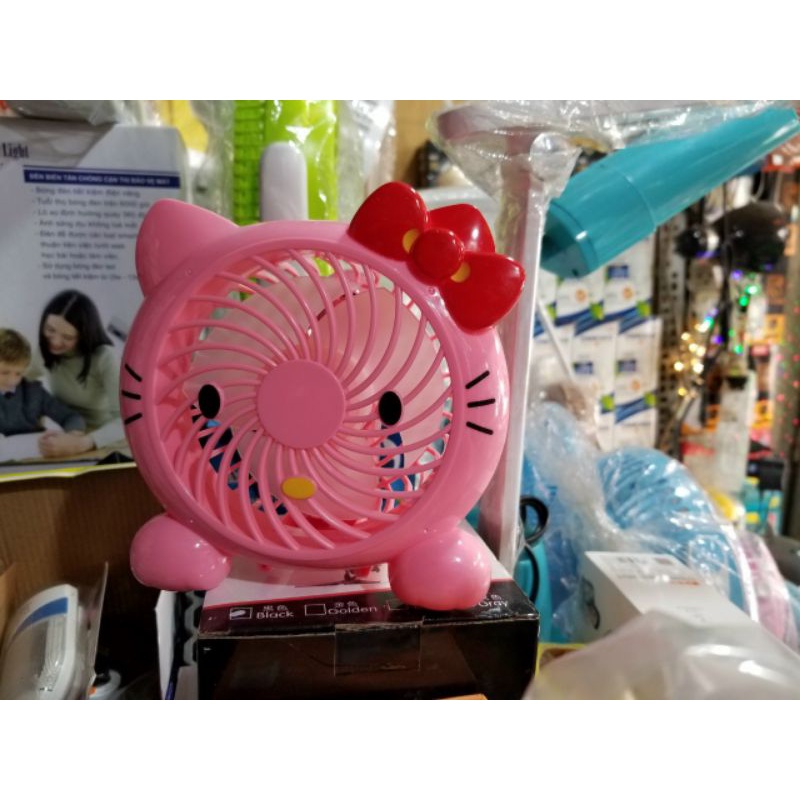 Quạt sạc cầm tay hình mèo Hello Kitty