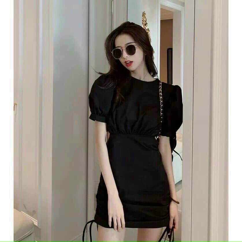 Đầm Tay Phồng Phối Dây Rút Thời Trang Đáng Yêu Dịu Dàng Thanh Lịch | BigBuy360 - bigbuy360.vn