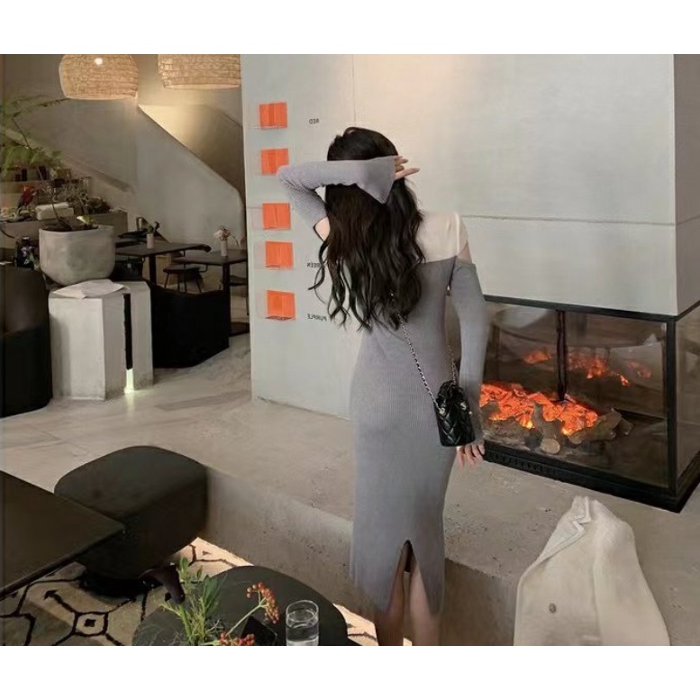 Đầm Dệt Kim Thiết Kế Mới Thời Trang Mùa Thu Theo Phong Cách Pháp Cho Nữ