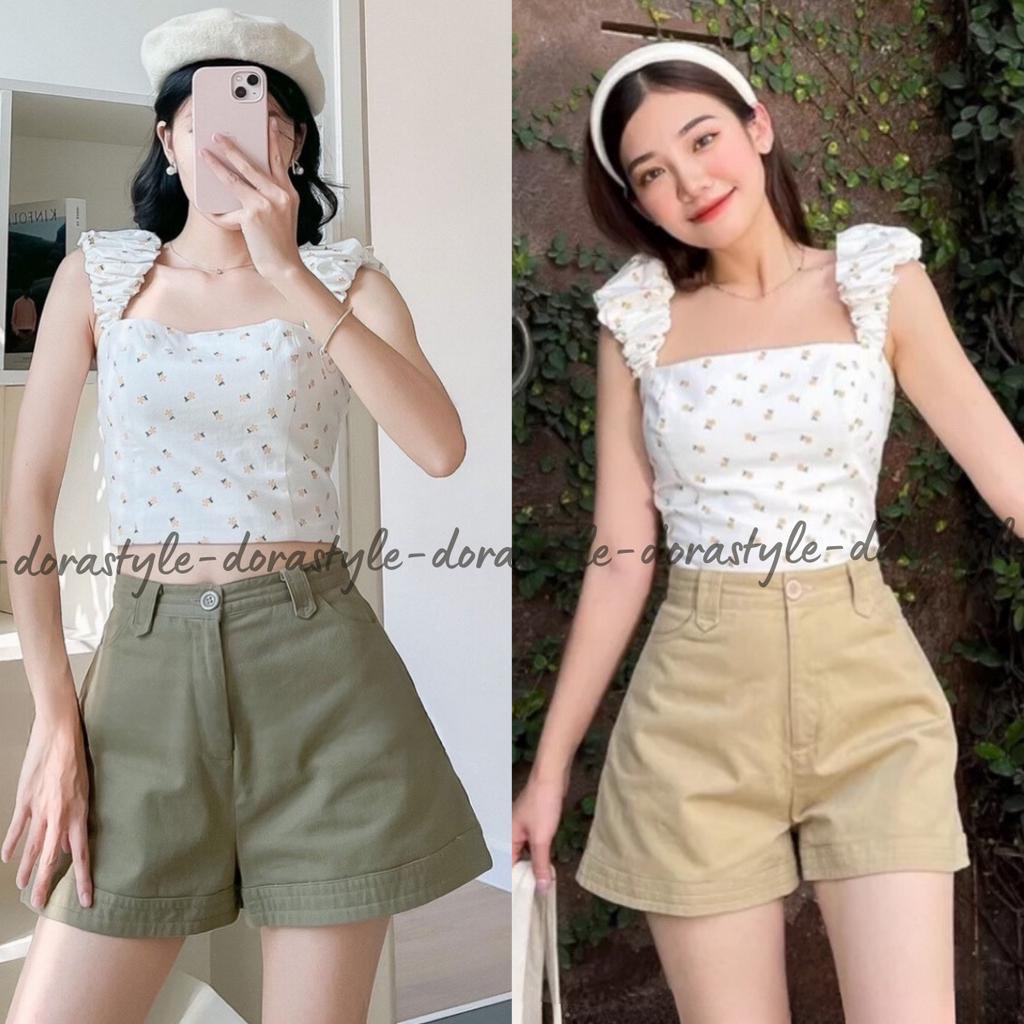 Quần short nữ DORA.style chất kaki mềm mượt, ống rộng siêu hack dáng mùa hè - Quan6916_P0K41