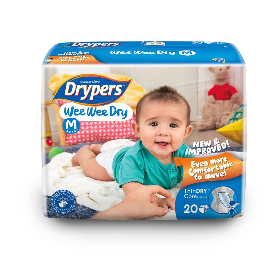 Tã dán Drypers Wee Wee size M4, M20 (6-11kg)