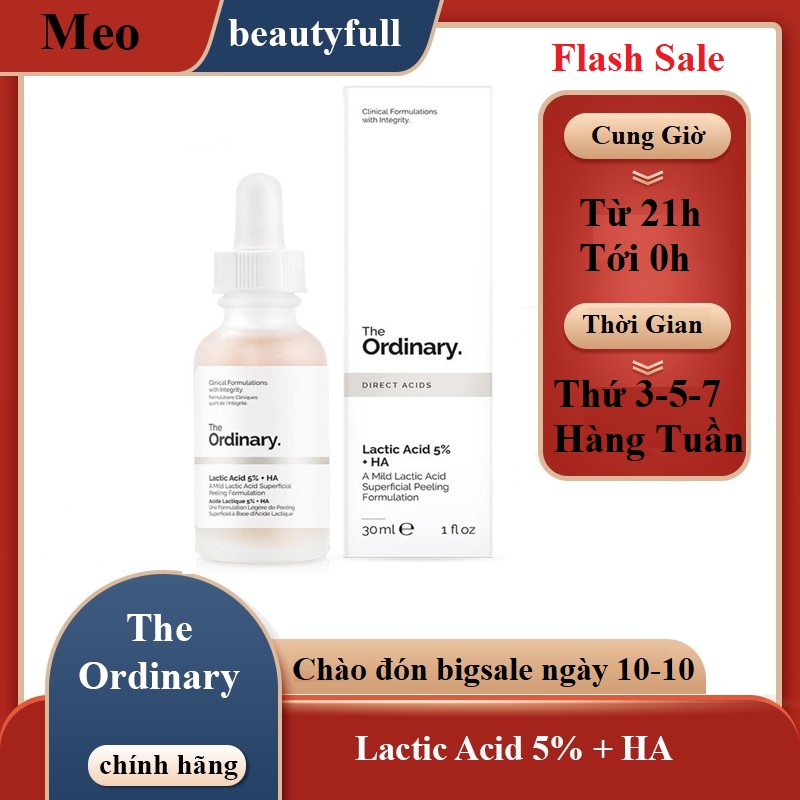 Serum The ordinary Lactic Acid 5% + HA Làm Sáng Và Đều Màu Da