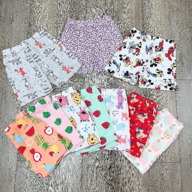 Sét 10 quần chục đùi cotton hoạt hình xinh sắn cho bé trai bé gái