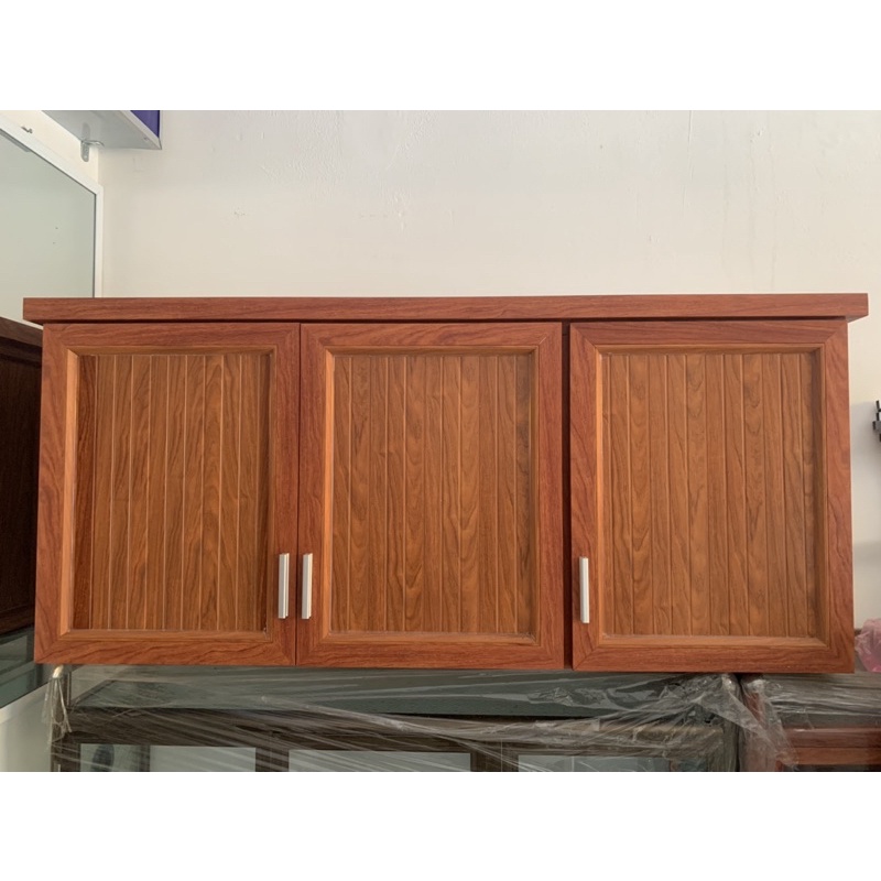Tủ bếp treo tường nhôm vân gỗ
