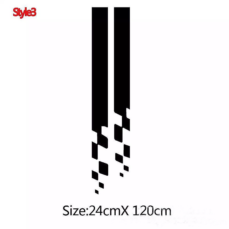 Miếng Dán Trang Trí Xe Hơi Họa Tiết Kẻ Sọc Độc Đáo Thời Trang