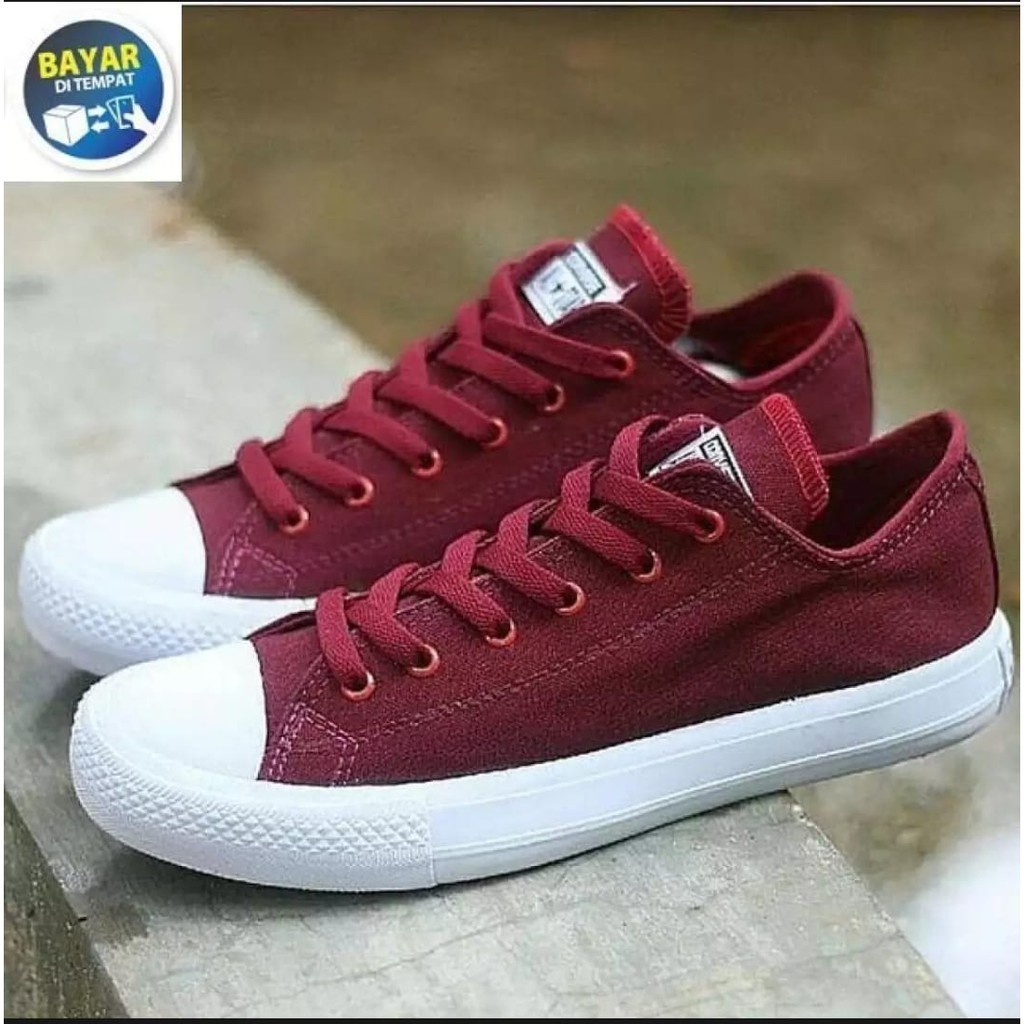 Giày Thể Thao Converse_21 Màu Đỏ Maroon Cổ Thấp Thời Trang