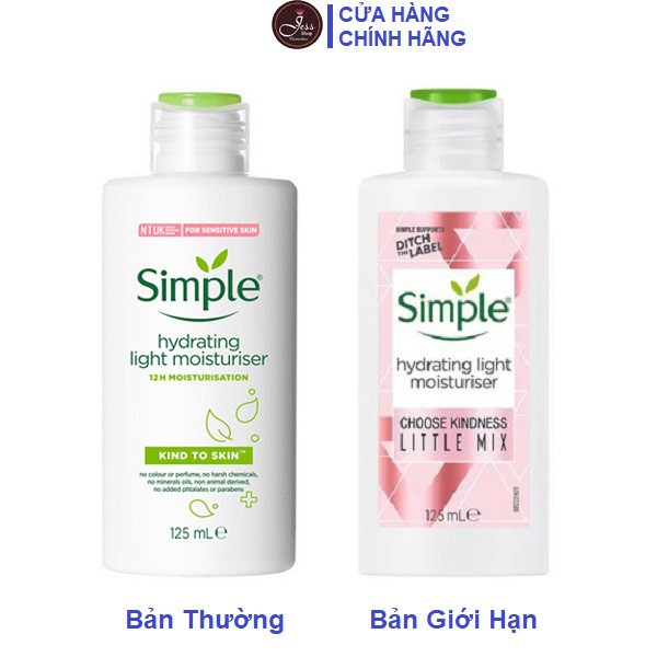 Kem Dưỡng Ẩm Ban Ngày Simple Kind To Skin Hydrating Light Moisturiser 125ml