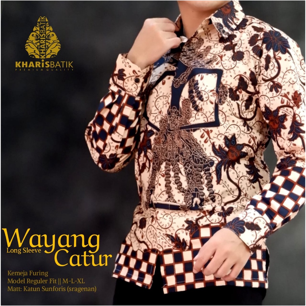 Promo WAYANG CATUR BATIK Áo Sơ Mi Tay Dài Giả Lông Lớp Cao Cấp Màu Cà Phê PGRI PANGASTUTI BATIK Cầu Nguyện PRABA PANJI PANGASTUTI PANGASTUTI Madi PRABA PANJI BATIK