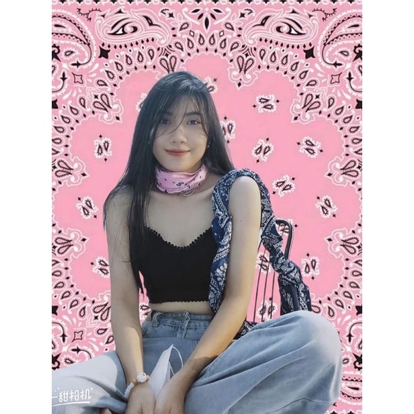 Khăn bandana vuông mini size 53cm hoạ tiết paisley - Maben