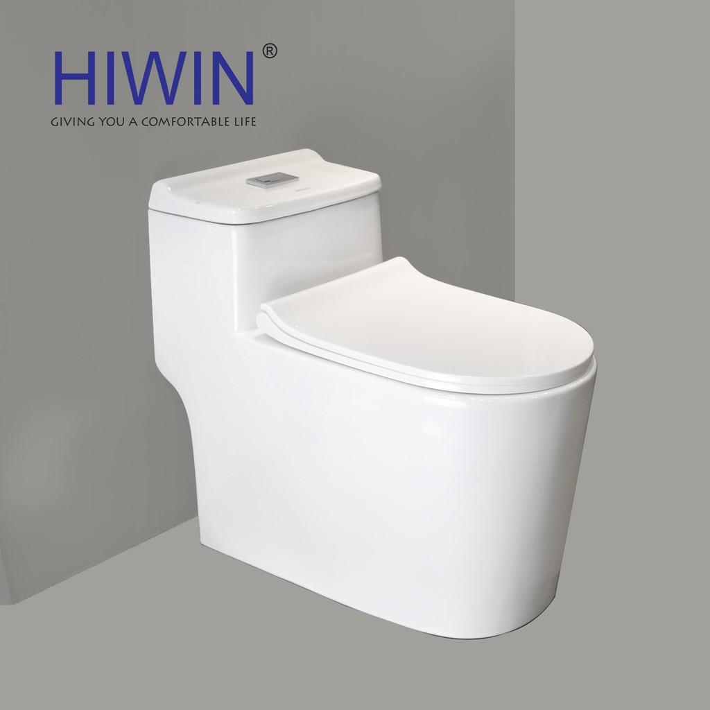 Bồn cầu nguyên khối sứ cao cấp Hiwin MT-2020 sang trọng 680x380x610mm