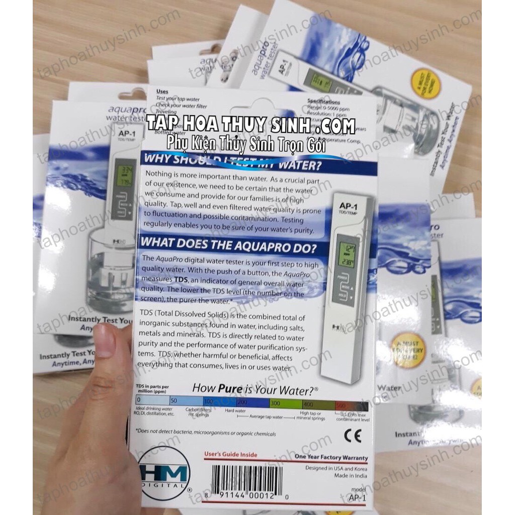 BÚT ĐO TDS AP1 CHÍNH HÀNG HMDigital- MỸ - BH 6 THÁNG