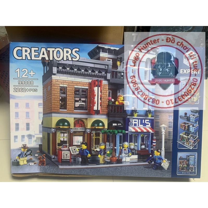 Lego Leji 99008 Creator Streetview Detective office bộ lăps ráp toà nhà văn phòng thám tư 2262 chi tiết