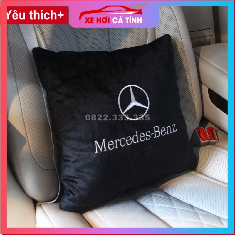 Chăn ô tô kiêm gối gấp gọn logo Mercedes | Sản phẩm chăn và gối 2 in 1