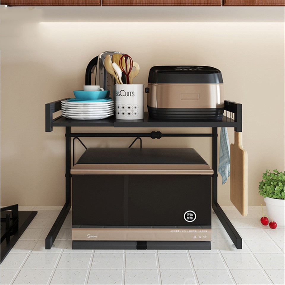 Kệ để lò vi sóng 2 tầng thay đổi kích thước phù hợp mọi lò vi sóng, kệ để lò nướng thép cao cấp không han gỉ | BigBuy360 - bigbuy360.vn