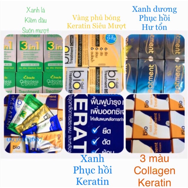 🌼Kem ủ tóc mượt Bio Treatment Thái lan 1 hộp loại 12 gói và 24 gói